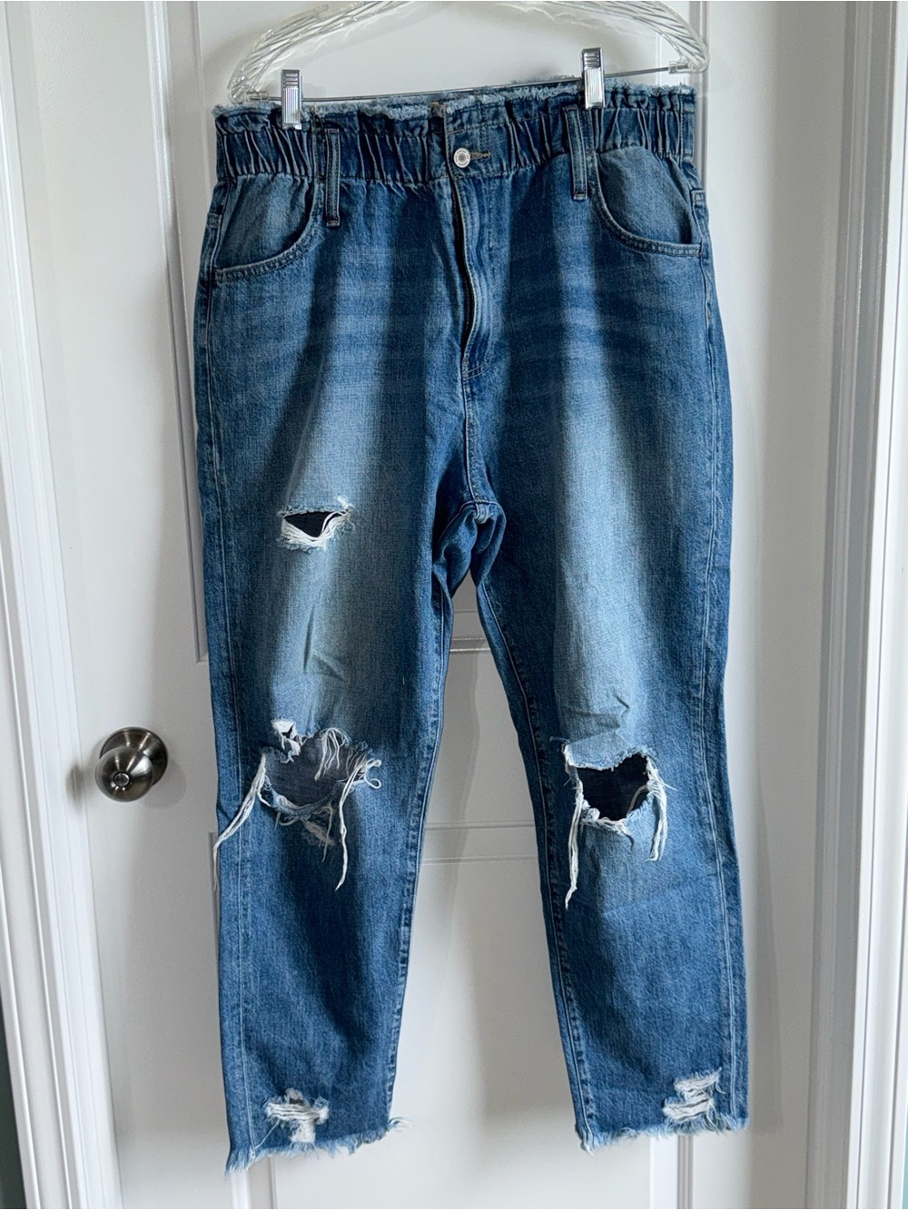Women's Kancan Distressed Blue Denim Jeans